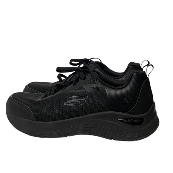 Skechers Men's Arch Comfort Sneaker Black Sz 10 Walking Running Shoe - Picture 2 of 11